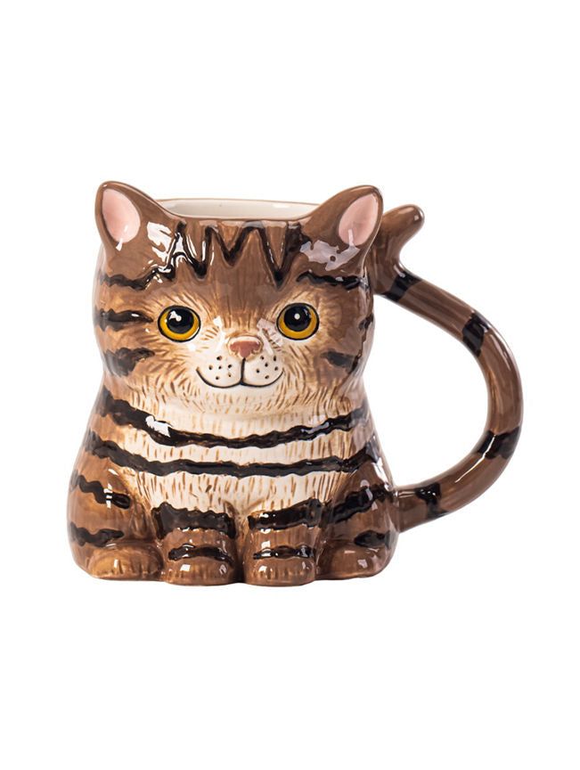 George Home Brown Cat-Shaped Mug