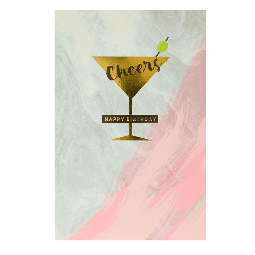 George Home Cheers Martini Birthday Card