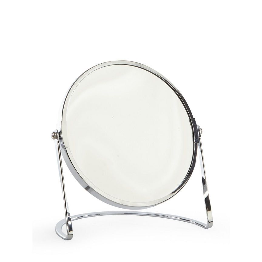 George Home Chrome Toned Round Mirror