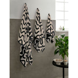 George Home Cream &amp;amp; Black Sculptured Wiggle Bath Sheet