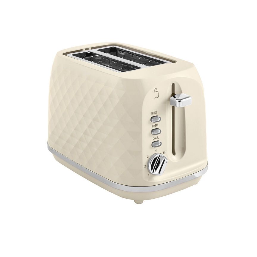 George Home Cream Textured 2-Slice Toaster