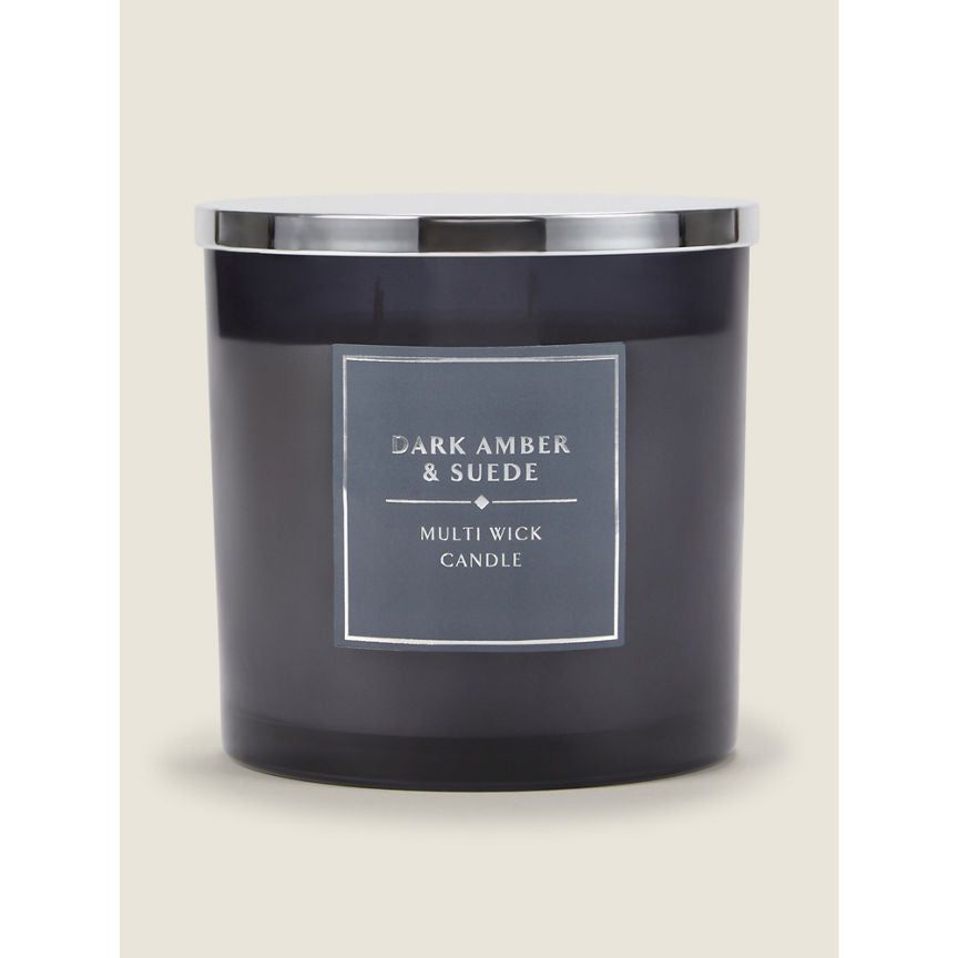 George Home Dark Amber &amp;amp; Suede XL Multiwick Candle