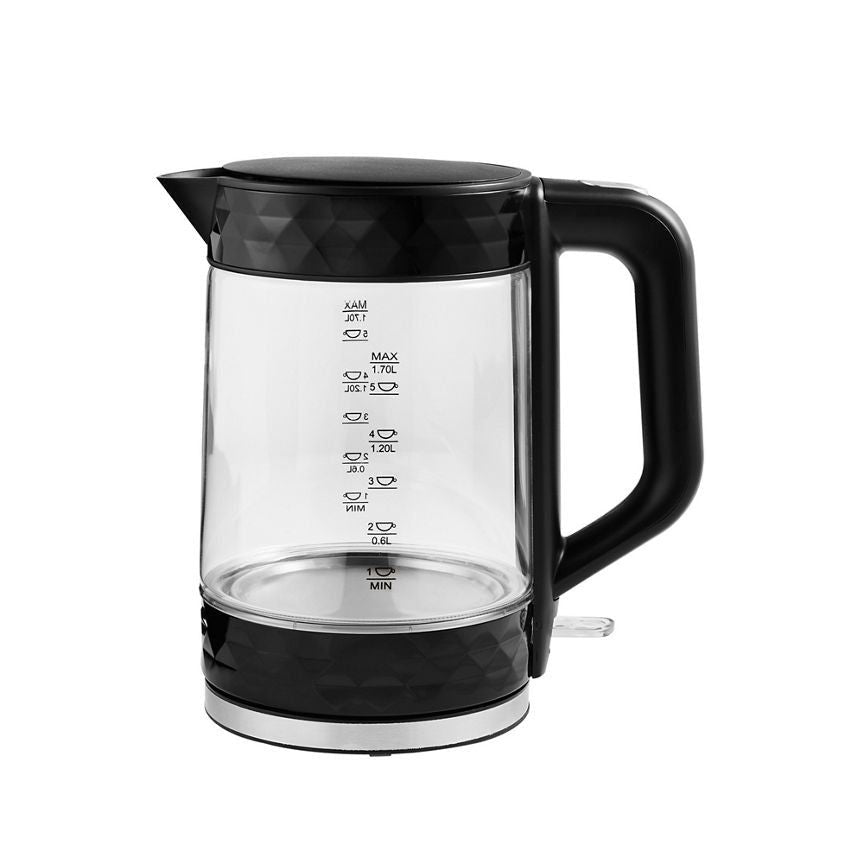 George Home Diamond Texture 1.7L Glass Kettle GGTKB-22