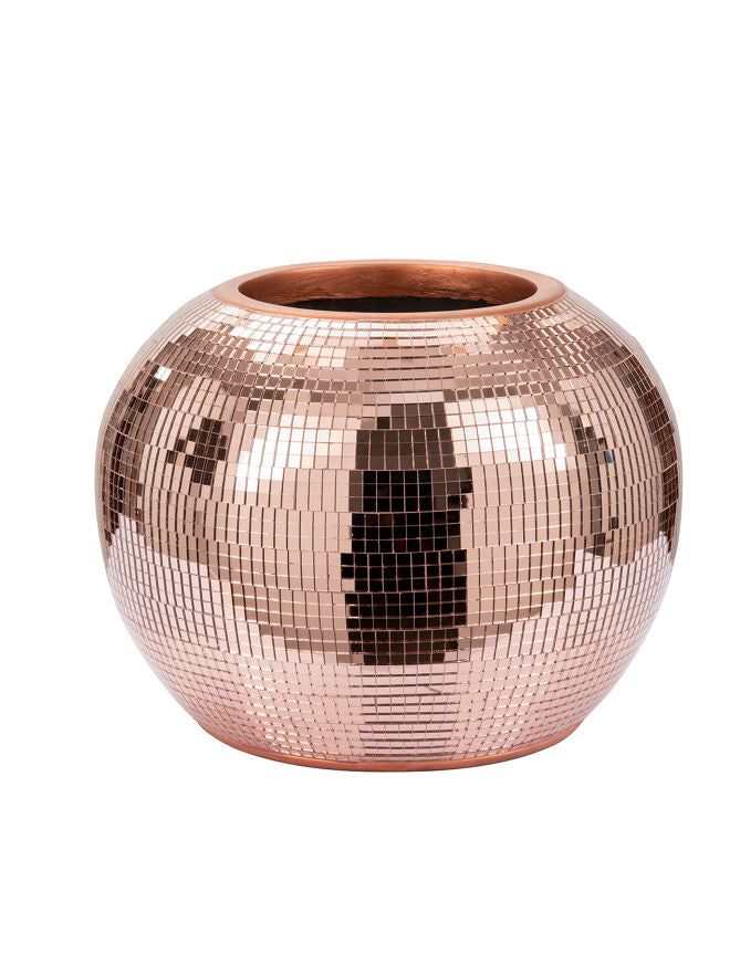 George Home Disco Ball Planter - Rose Gold