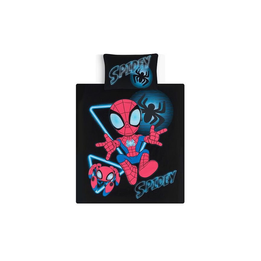 George Home Disney Spiderman Glow in the Dark Toddler Duvet Set - Cot