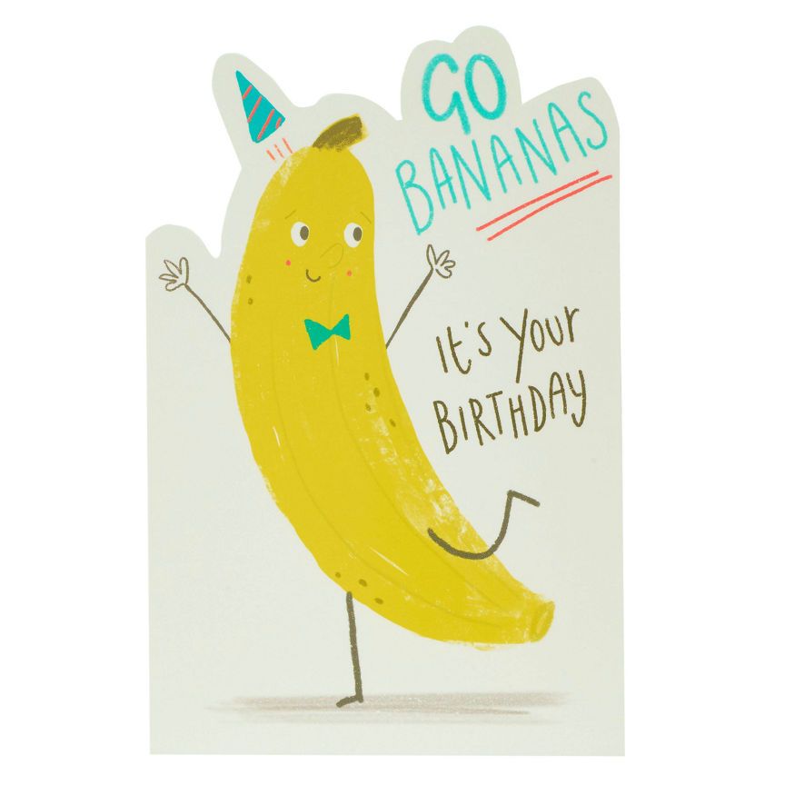 George Home Go Bananas Die Cut Birthday Card