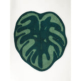 George Home Green Leaf Shaped Cotton Bath Mat