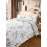 George Home Green &amp;amp; White Inky Sprigs Reversible Duvet Set -King