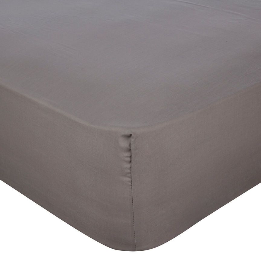 George Home Grey Fitted Sheet - Single