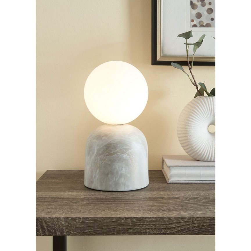 George Home Grey Marble Glass Sphere LED Lamp