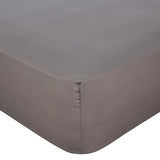 George Home Grey Percale 100% Cotton Fitted Sheet - King