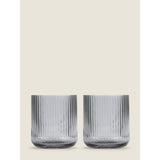 George Home Grey Ribbed Tumbler Glass - Set of 2