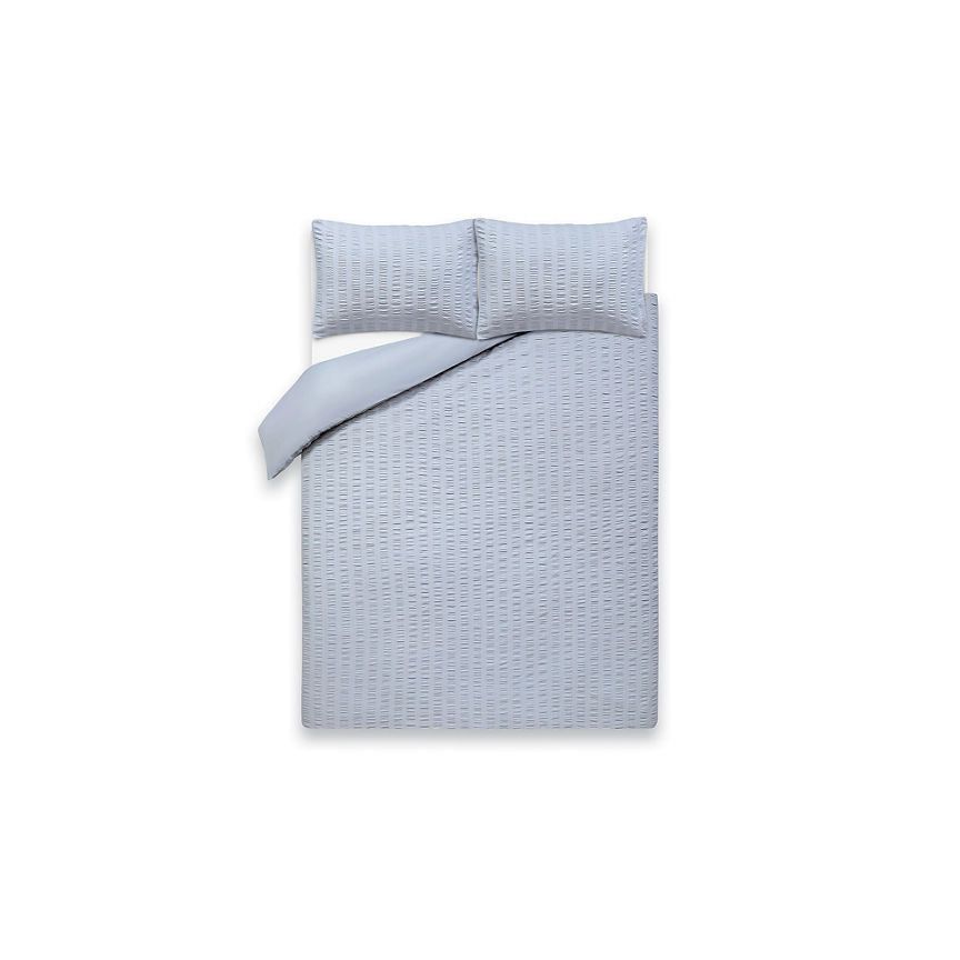 George Home Grey Seersucker Duvet Set - King