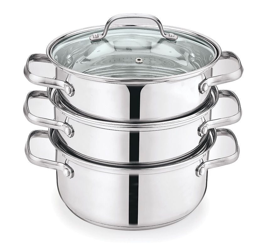 George Home Heavy Gauge 3 Tier Steamer Stainless Steel