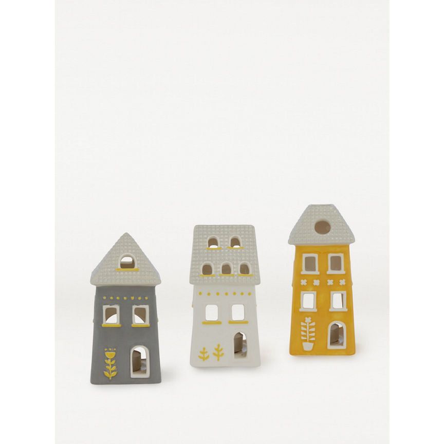 George Home House Shaped Tealight Holders 3 Pack