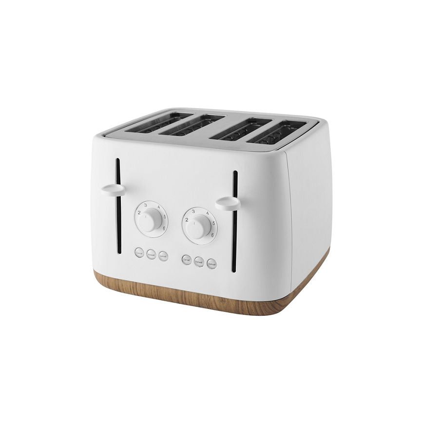 George Home Matte White Scandi 4-Slice Toaster