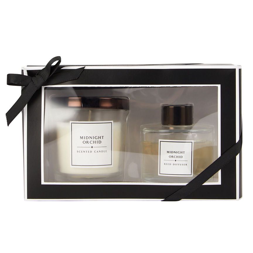 George Home Midnight Orchid Candle And Reed Diffuser Gift Set