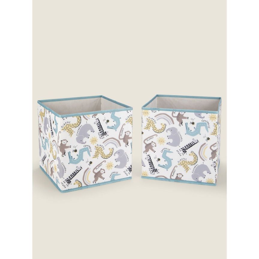 George Home Natural Safari Cube Storage - Set of 2