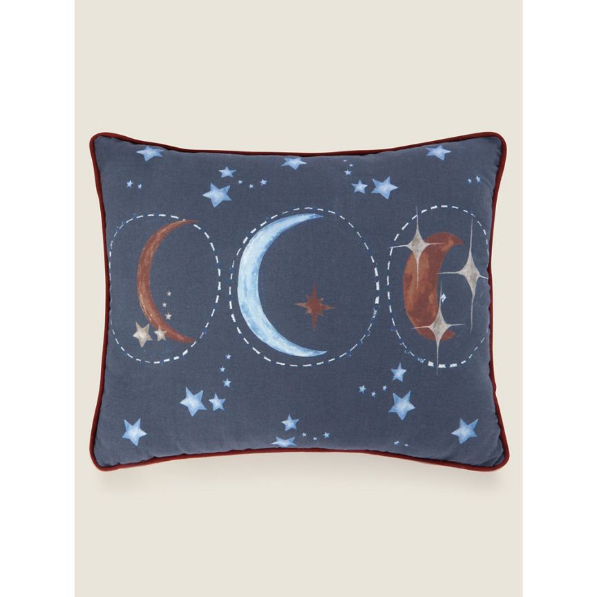 George Home Navy Piped Edge Moon Cushion