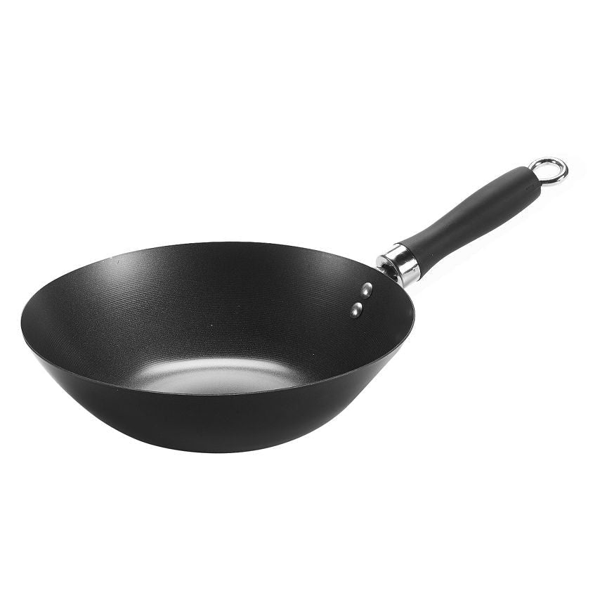 George Home Non-stick Spun Steel Wok Silver - 27cm