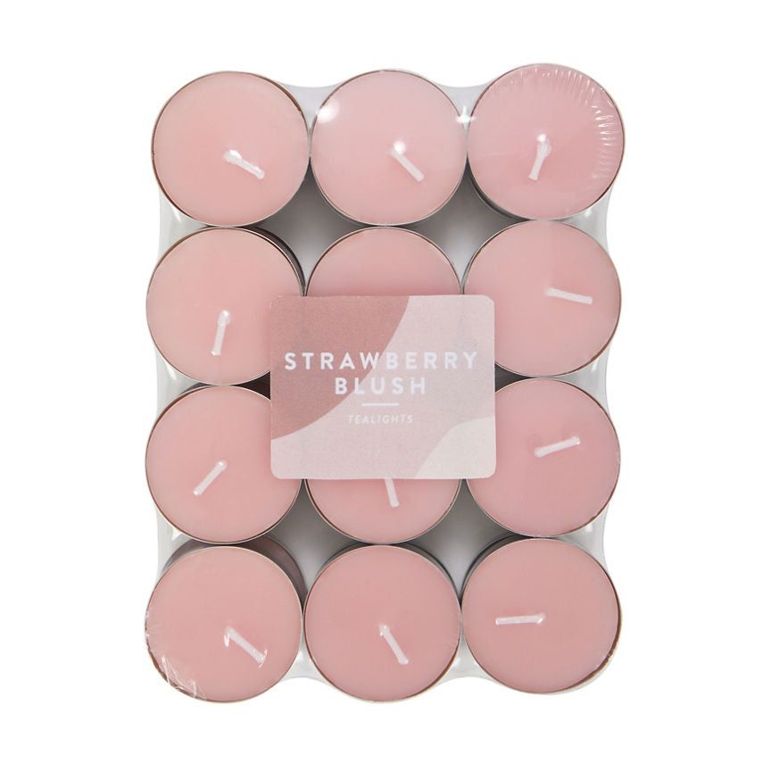 George Home Pastel Pink Strawberry Blush Tealights 24pk