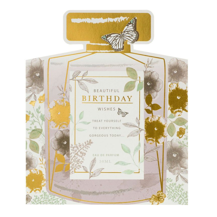 George Home Perfume Bottle Birthday Card