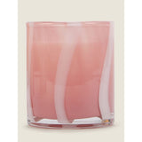 George Home Pink Flower Striped Candle