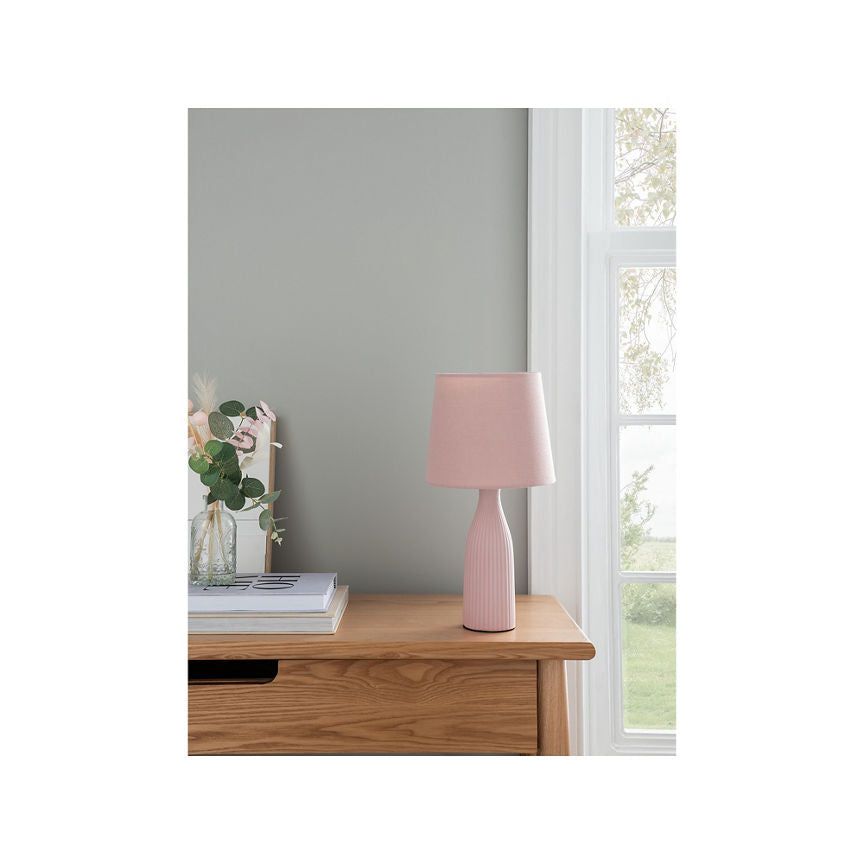 George Home Pink Fluted Table Lamp