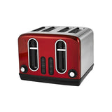 George Home Red Stainless Steel 4 Slice Toaster