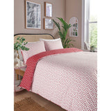 George Home Red &amp;amp; White Love Hearts Reversible Duvet Set - Double