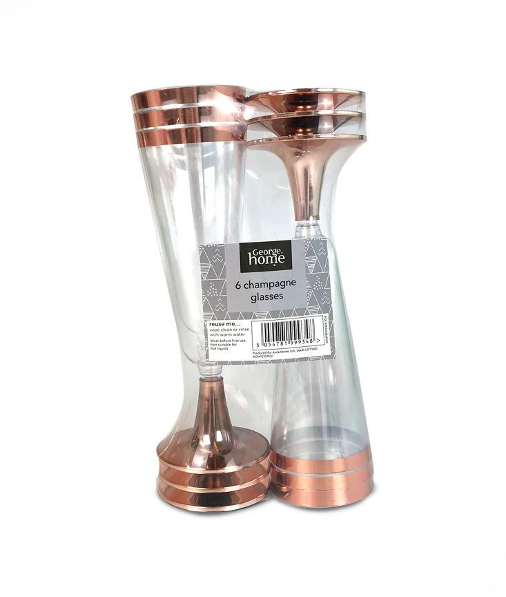 George Home Rose Gold Champagne Glasses