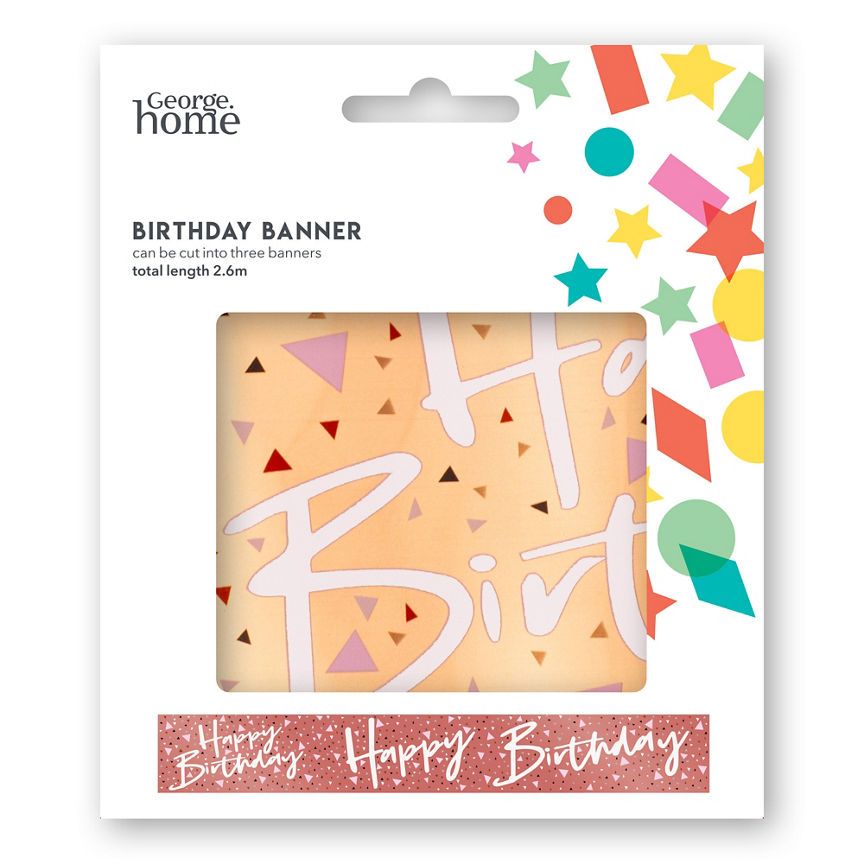 George Home Rose Gold Happy Birthday Banner