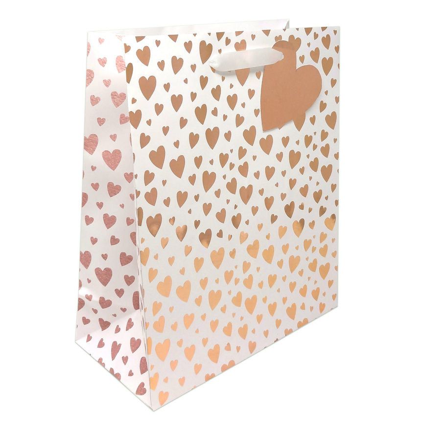 George Home Rose Gold Heart Large Gift Bag