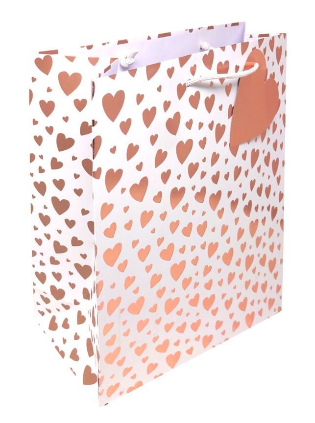 George Home Rose Gold Heart Large Gift Bag