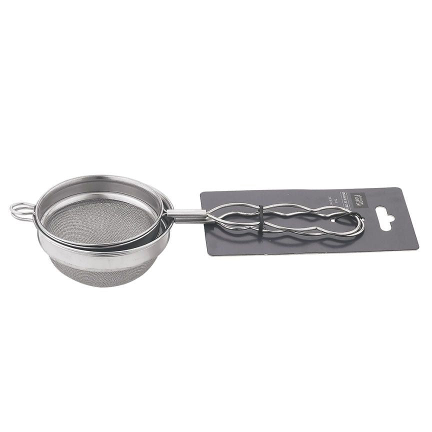 George Home Silver Stainless Steel Tea Strainer - Set of 2