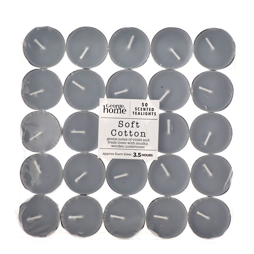 George Home Soft Cotton Scented Tealights 50pk