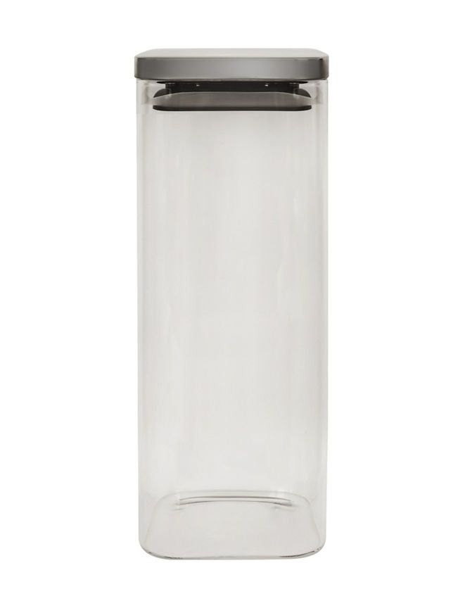 George Home Square Glass Canister With Chrome Lid 1900ml