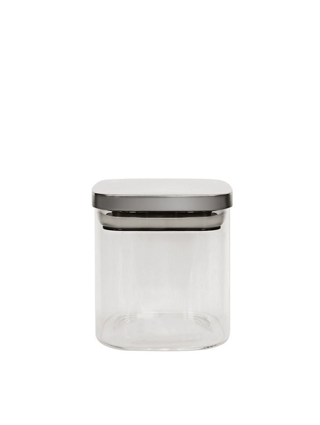 George Home Square Glass Canister With Chrome Lid 700ml