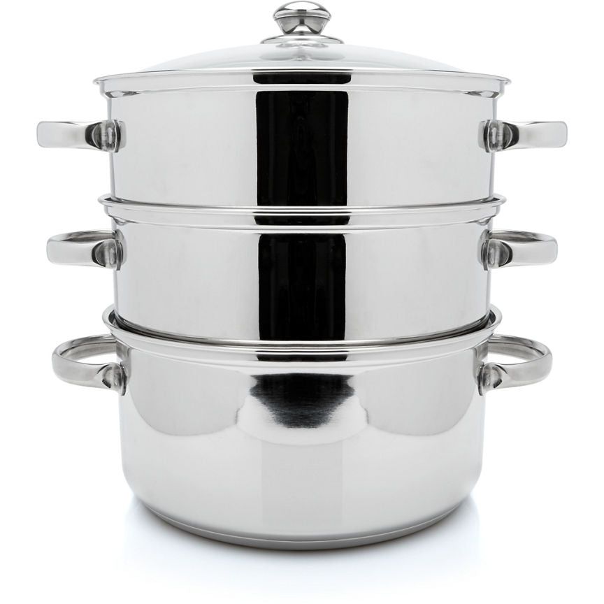 George Home Stainless Steel 3 Tier Steamer 24cm