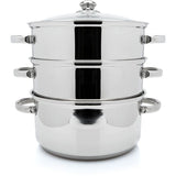 George Home Stainless Steel 3 Tier Steamer 24cm