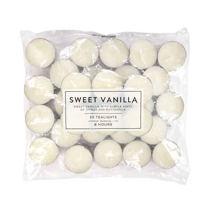 George Home Sweet Vanilla Scented 8 Hour Burn Tealights 30pk