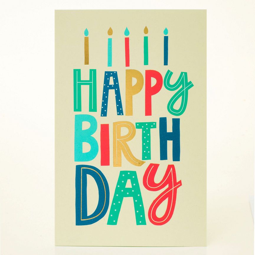 George Home Text and Candles Birthday Card