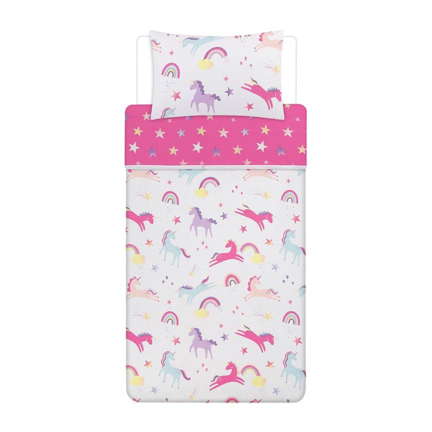 George Home Unicorn Reversible Single Duvet Set