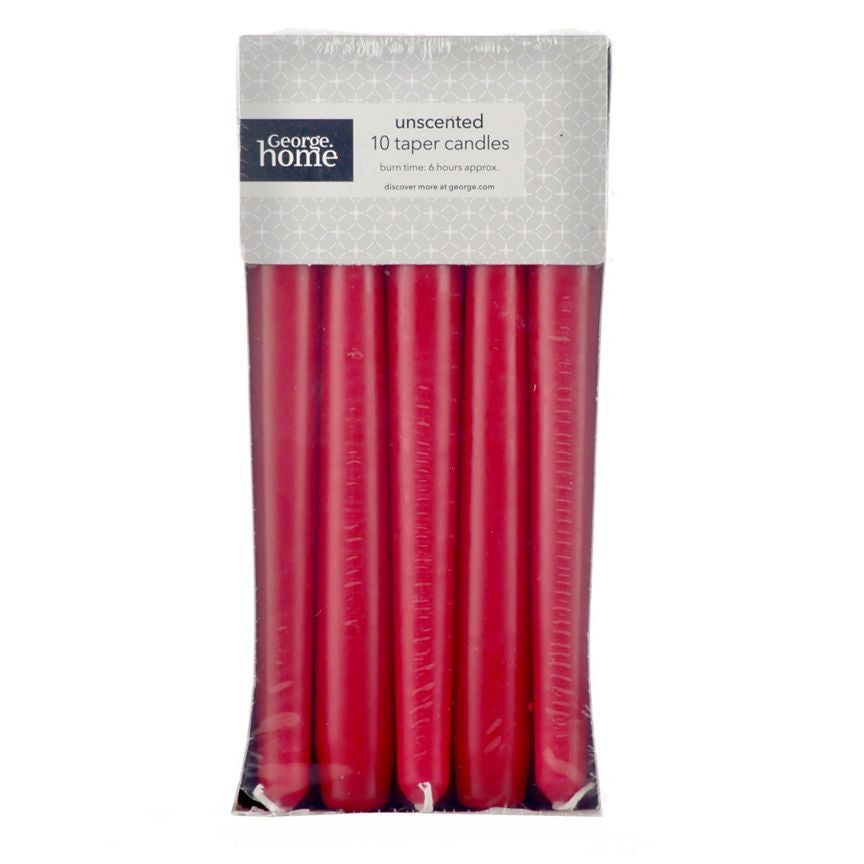 George Home Unscented Red Taper Candles