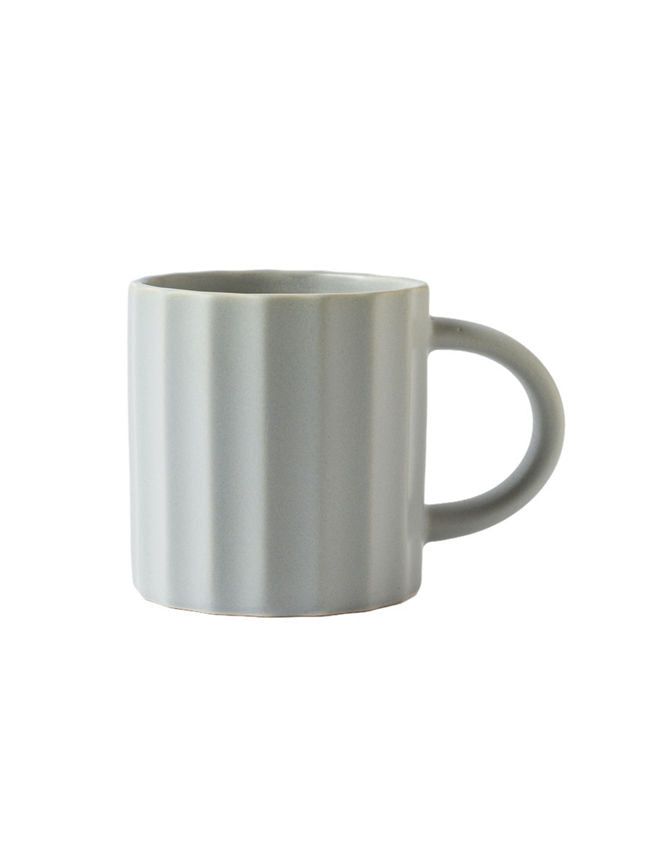 George Home Vertical Ribbed Grey Mug