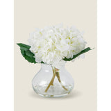 George Home White 3 Head Hydrangea In Glass