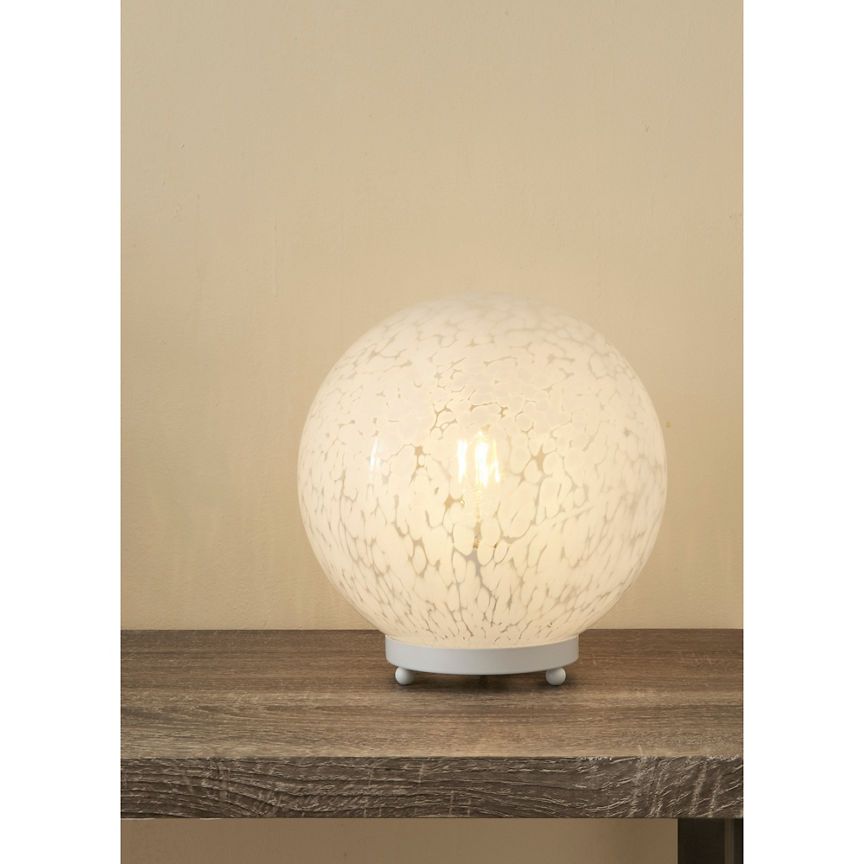 George Home White Confetti Glass Orb Table Lamp