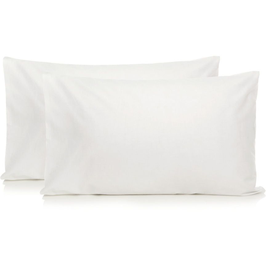 George Home White Percale 100% Cotton Pillowcase Pair