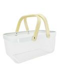 George Home White Wire Storage Basket with Handle