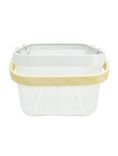 George Home White Wire Storage Basket with Handle